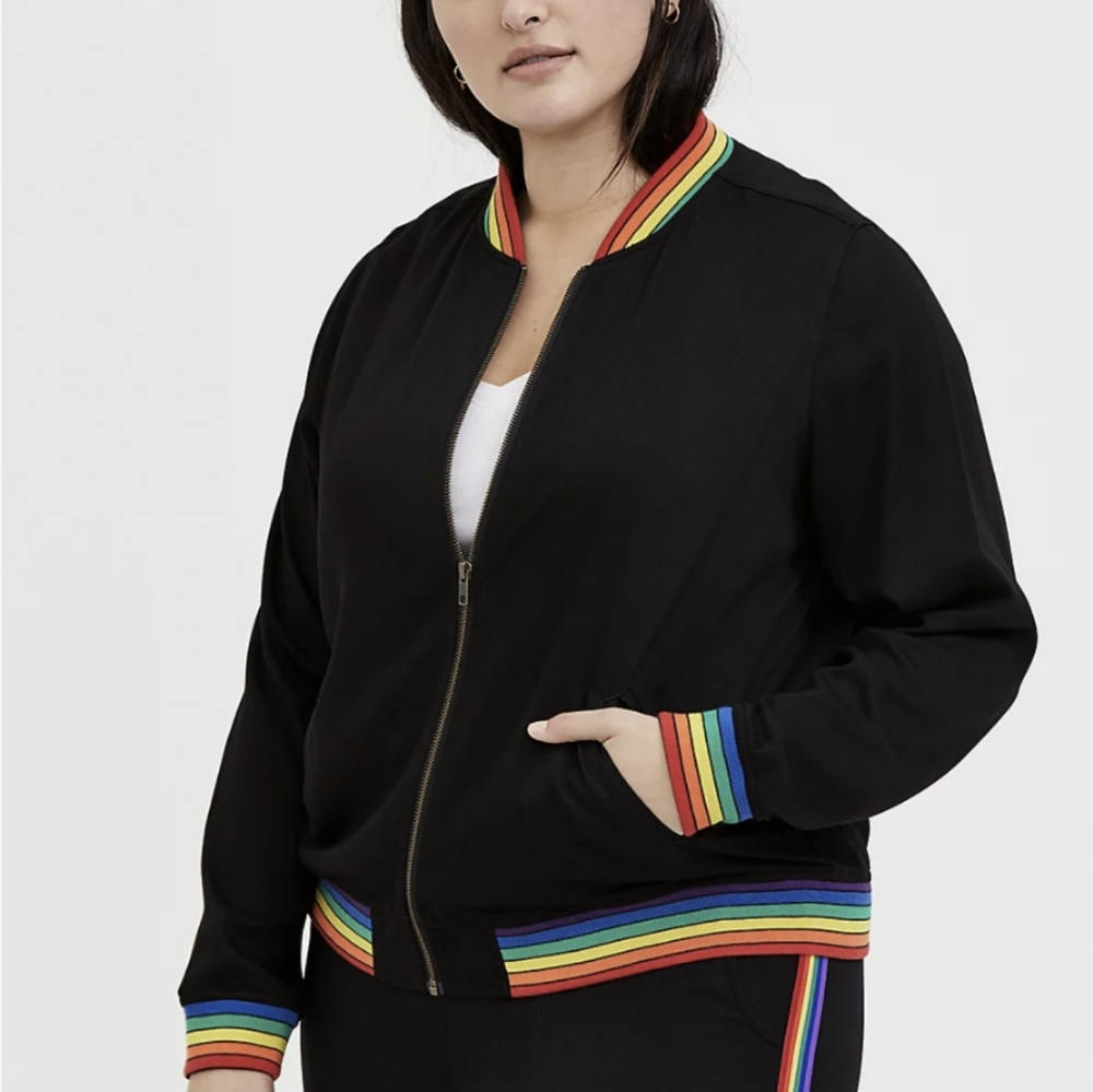 Torrid 2 Rainbow Bomber Jacket